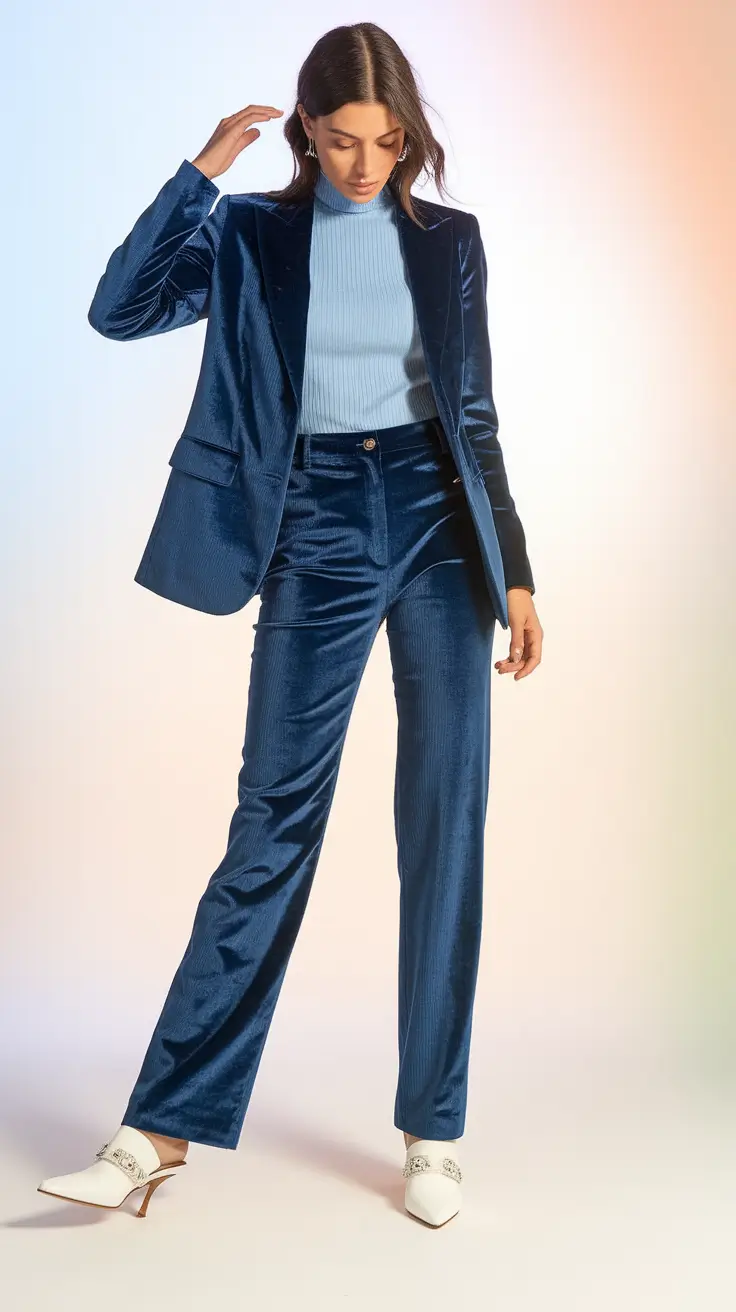 Trendy August Outfit Ideas in 2025 Midnight Velvet Power Suit