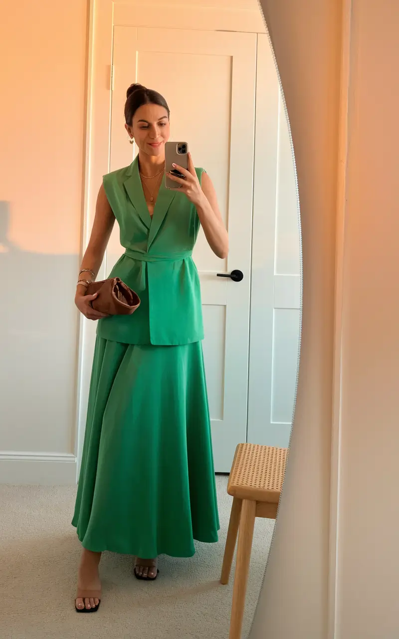 Trendy August Outfit Ideas in 2025 Emerald Selfie-Ready Suiting
