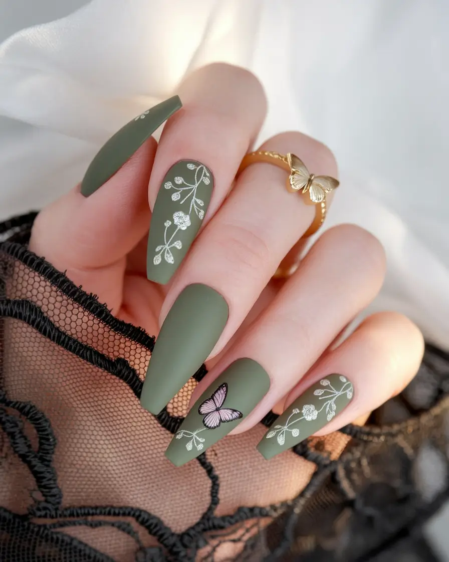 August Nail Colors Inspo 2025 Butterfly Meadow Serenity
