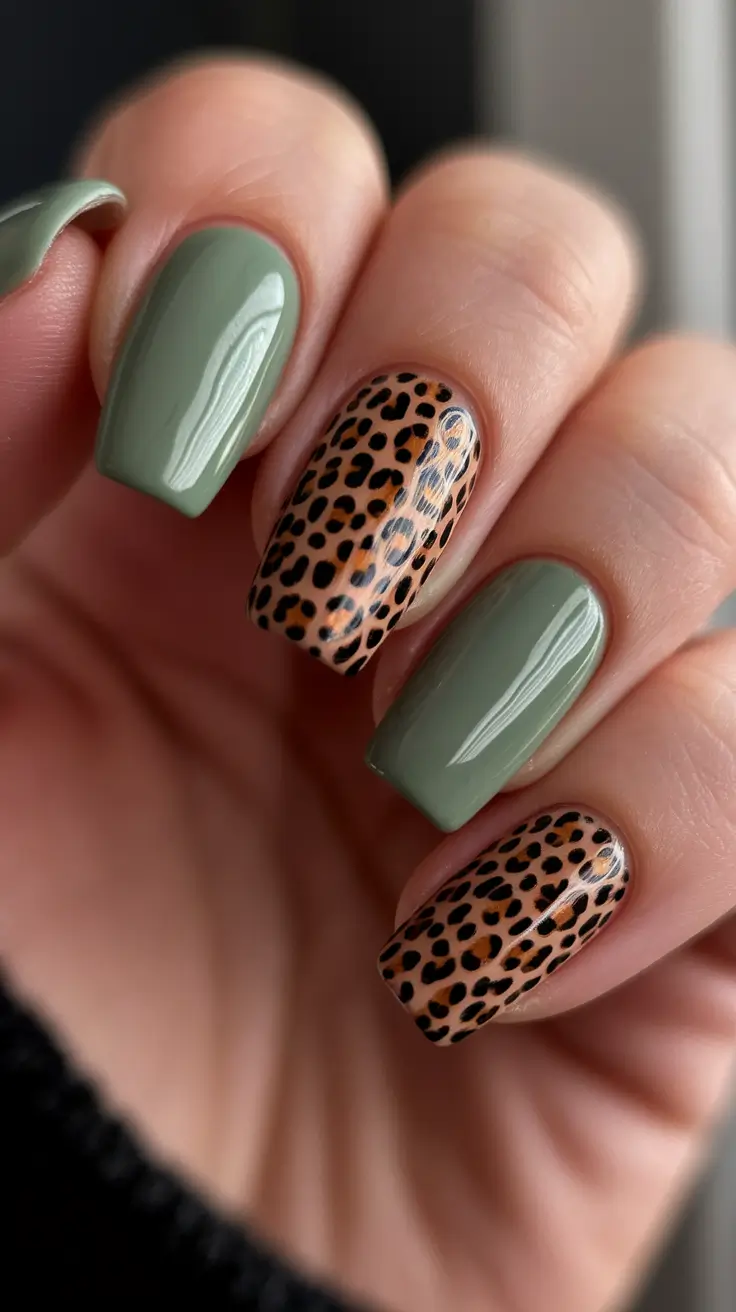August Nail Colors Inspo 2025 Safari Sage Chic