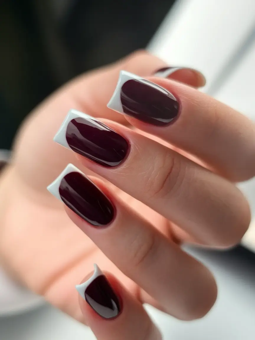August Nail Colors Inspo 2025 Reverse Wine French