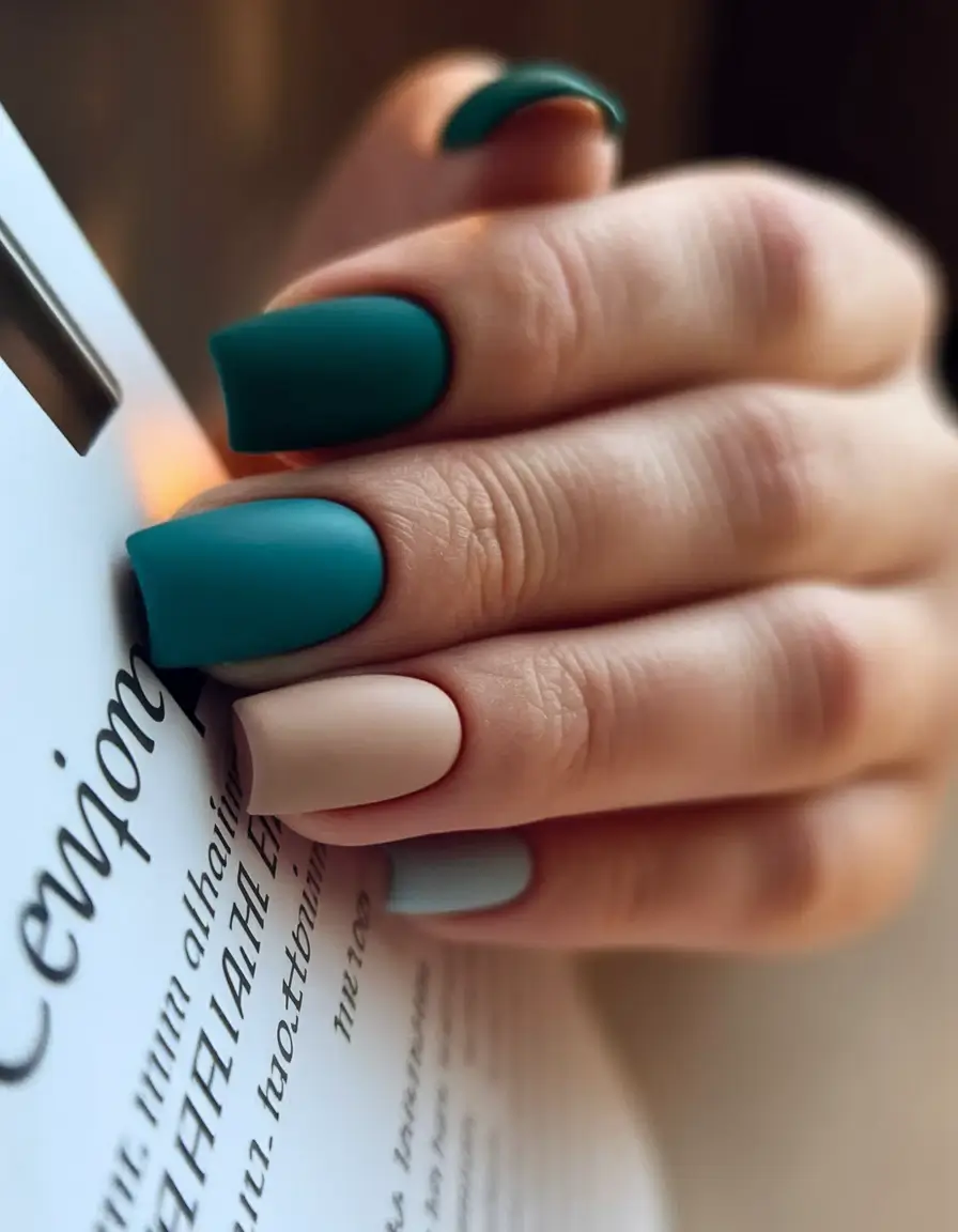 August Nail Colors Inspo 2025 Muted Coastal Mix