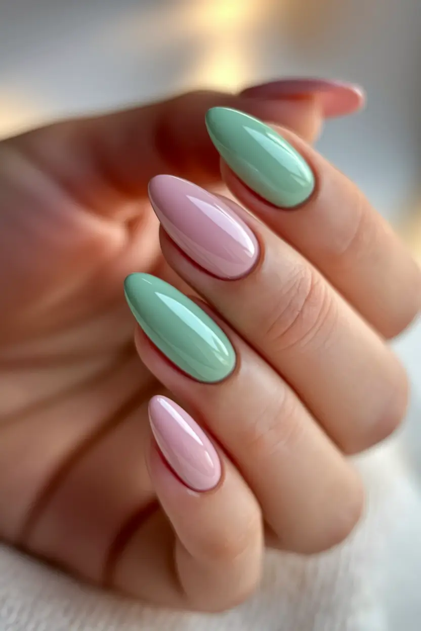 August Nail Colors Inspo 2025 Mint & Rose Macaron