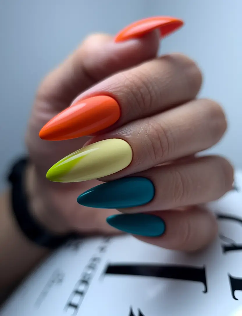 August Nail Colors Inspo 2025 Electric Popsicle Spectrum