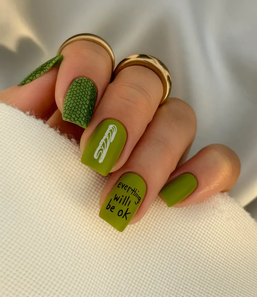 August Nail Colors Inspo 2025 Olive Affirmations