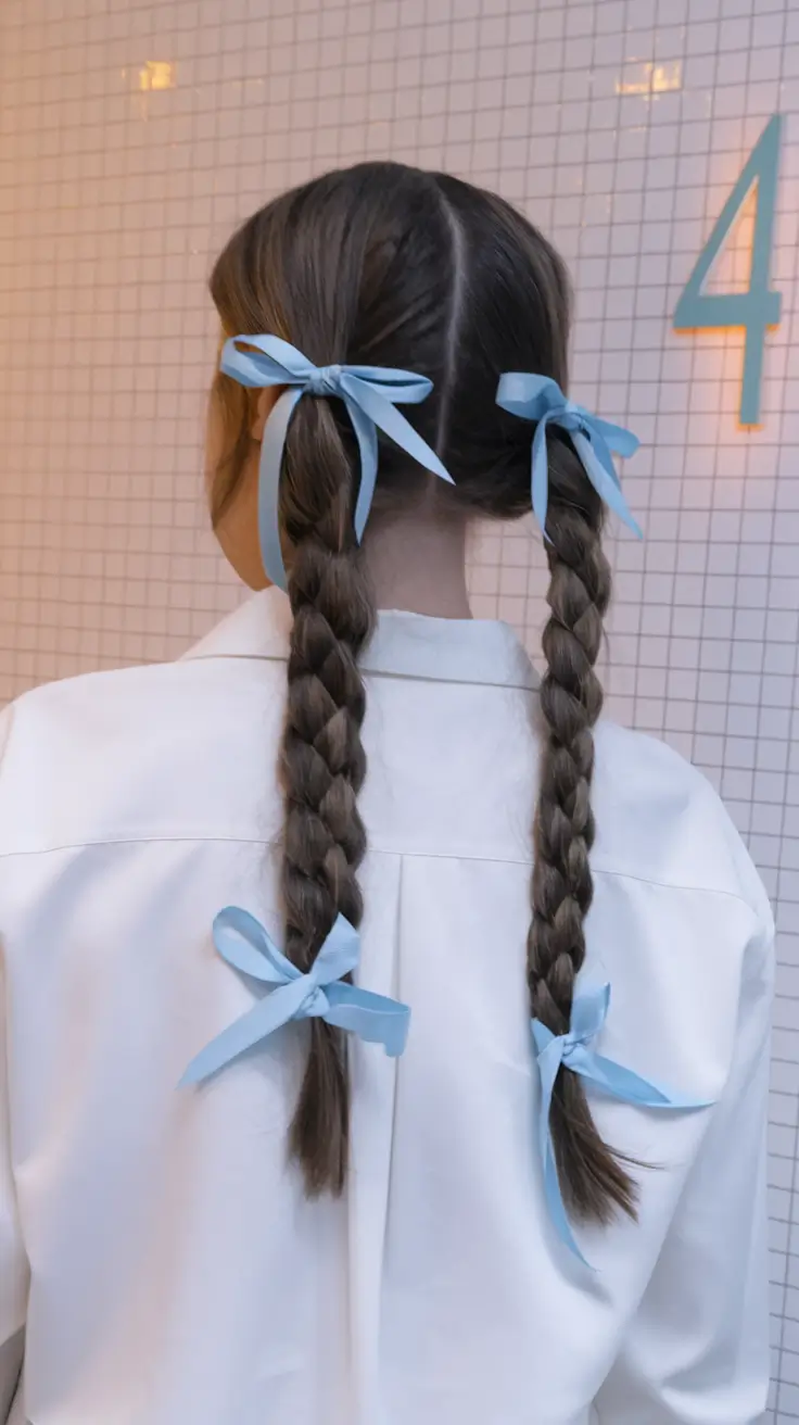 back to school hairstyles 2025 Classic Braids with a Preppy Twist