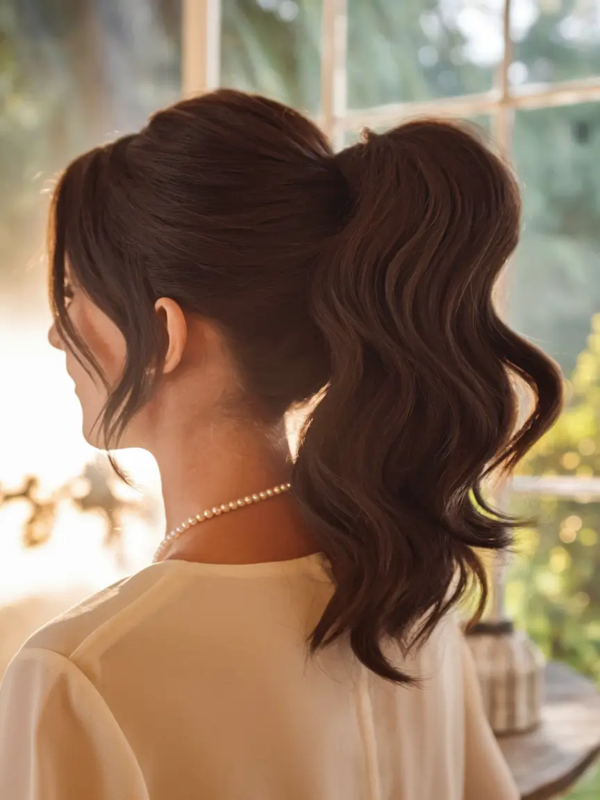 back to school hairstyles 2025 Retro Volume Pony with a Twist