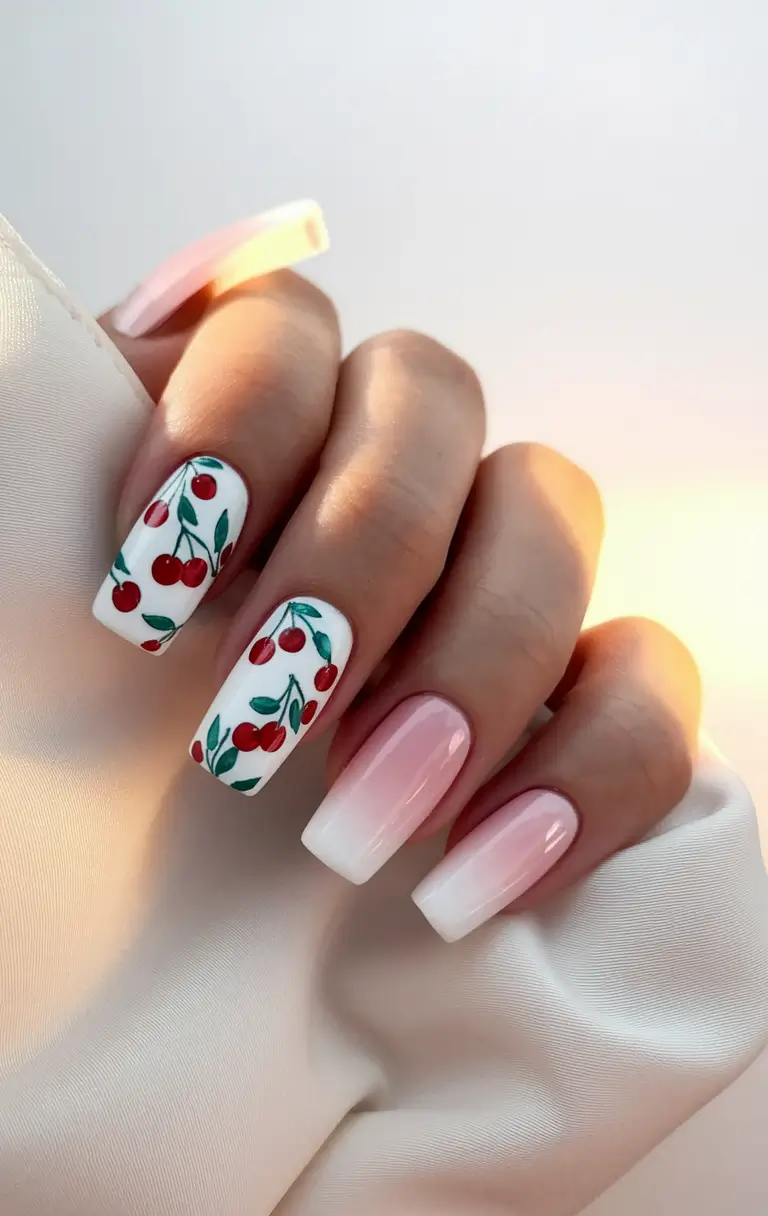 back to school nails 2025 Cherry Sweet Meets Class President