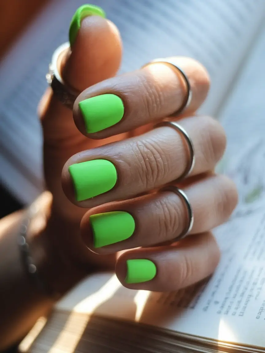 back to school nails 2025 Neon Green for the Risk Takers