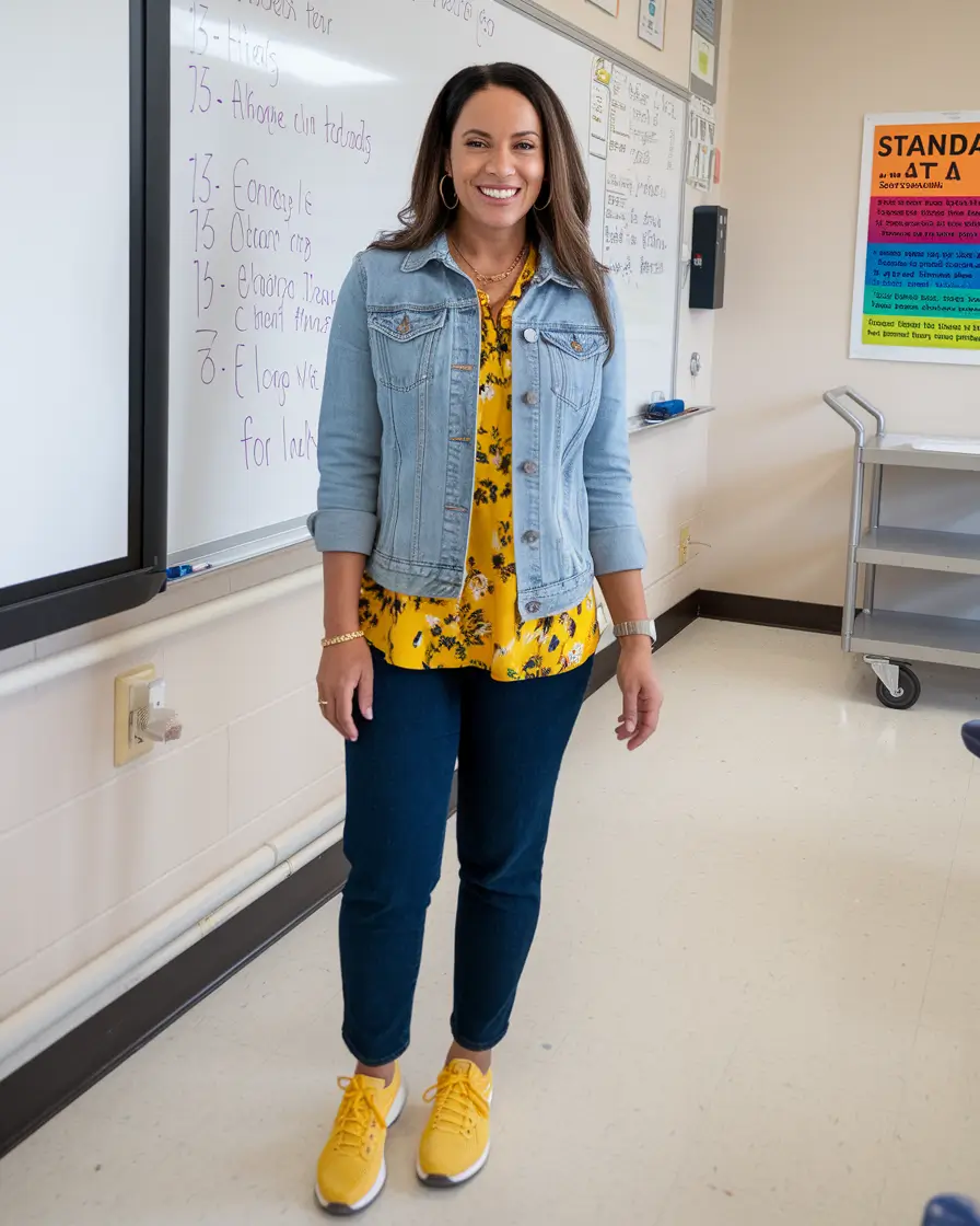 back to school outfits 2025 Golden Hour Denim and Layered Bloom
