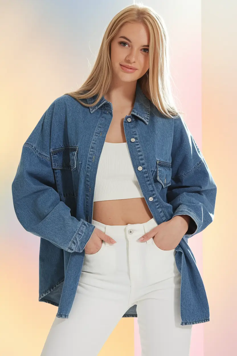 back to school outfits 2025 Denim Remix with Classic White Energy