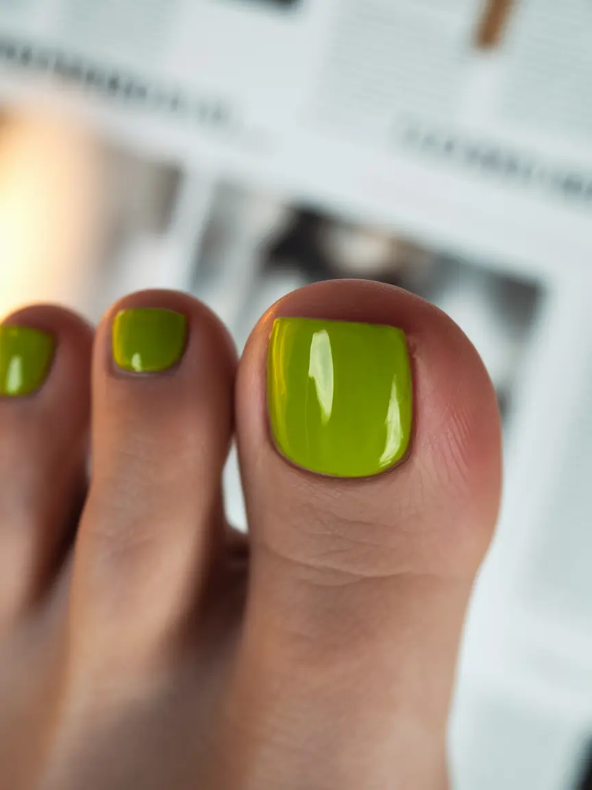 Beach Toe Nails That Shine in 2025 Lime Zing Pop