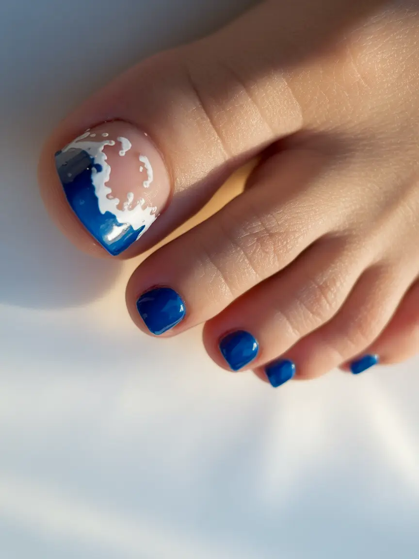 Beach Toe Nails That Shine in 2025 Wave French Tip Magic