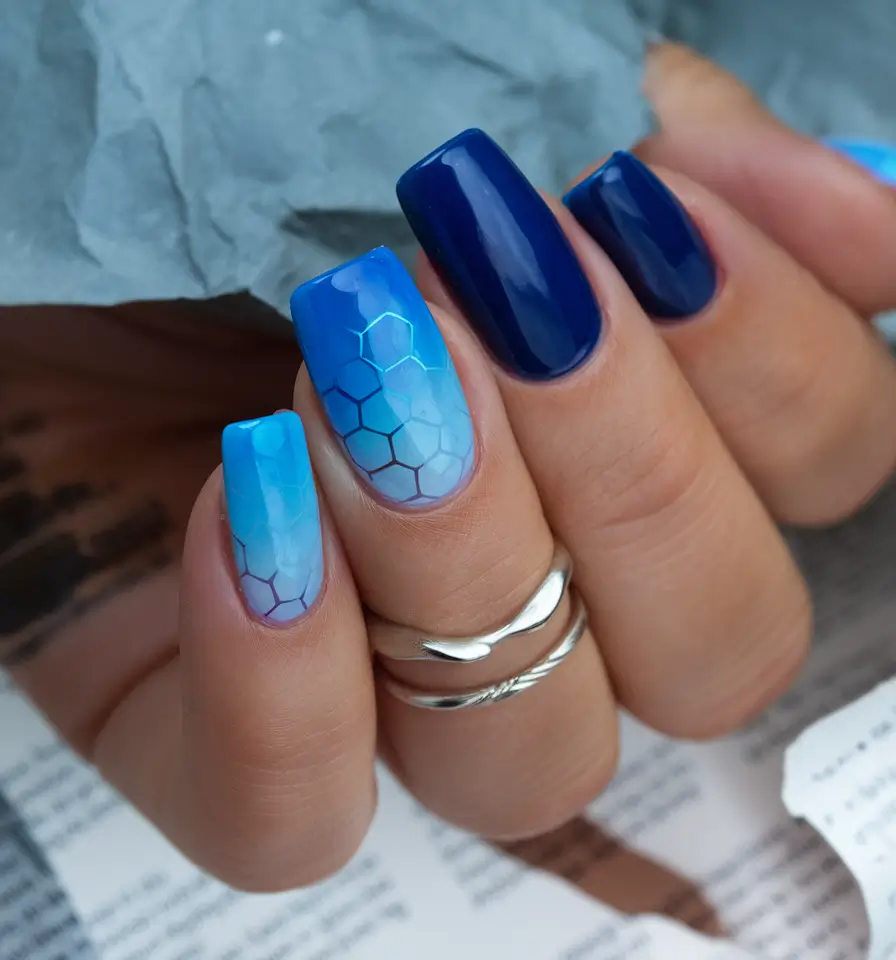 Best July Nail Colors for 2025 Deep Indigo Galaxy Shimmer