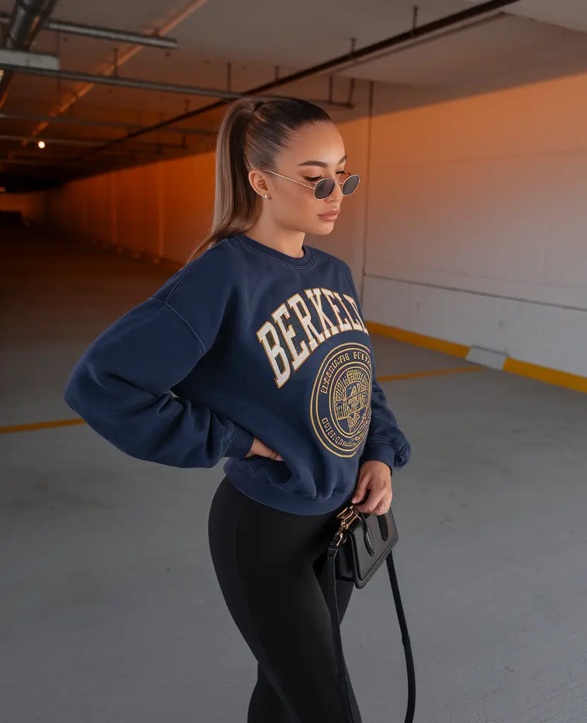 Casual and Simple outfits Inspirations for Fall 2025 - Collegiate Sweatshirt & Sleek Leggings Flex