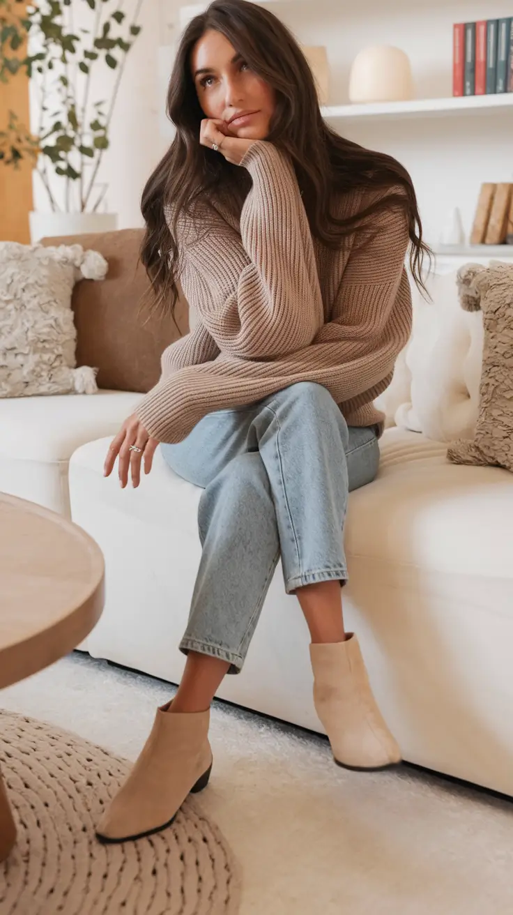Easy fall outfits for busy moms – ideas for 2025 Neutral Cozy Layers for an At-Home Kind of Day