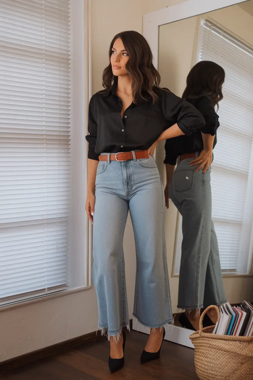 Easy fall outfits for busy moms – ideas for 2025 Elevated Basics with a Belted Touch