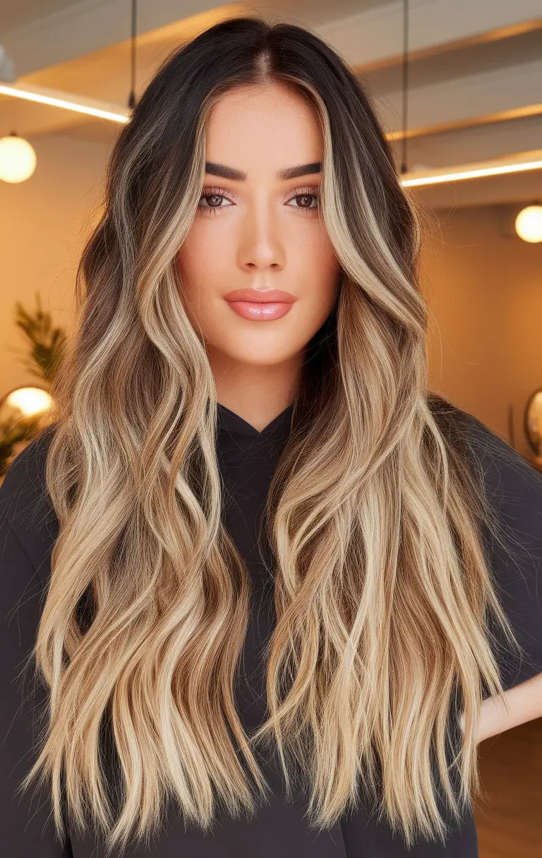 end of summer hairstyles ideas 2025+Bold Money Piece with Lived-In Length