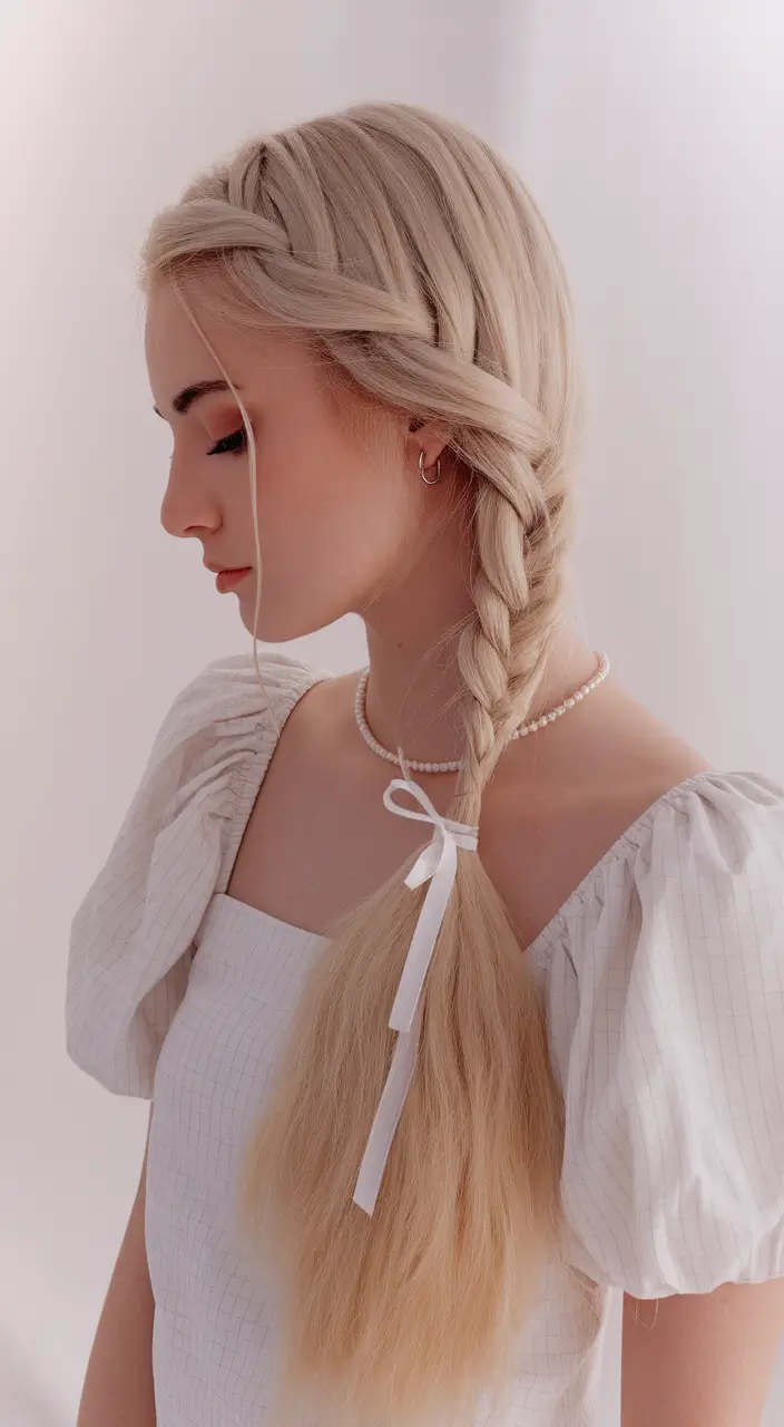 end of summer hairstyles ideas 2025+Loose Side Braid with Romantic Texture