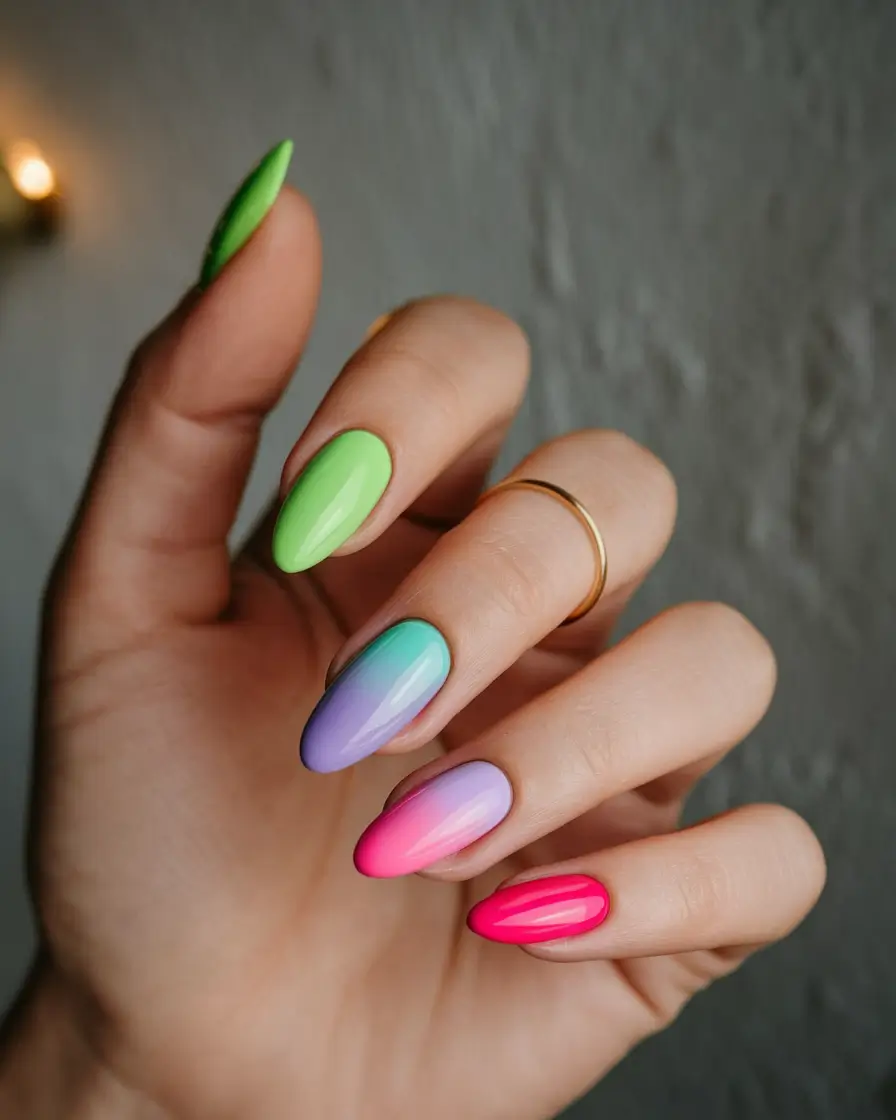 end of summer nails ideas 2025 Pastel Spectrum for the Fading Heat