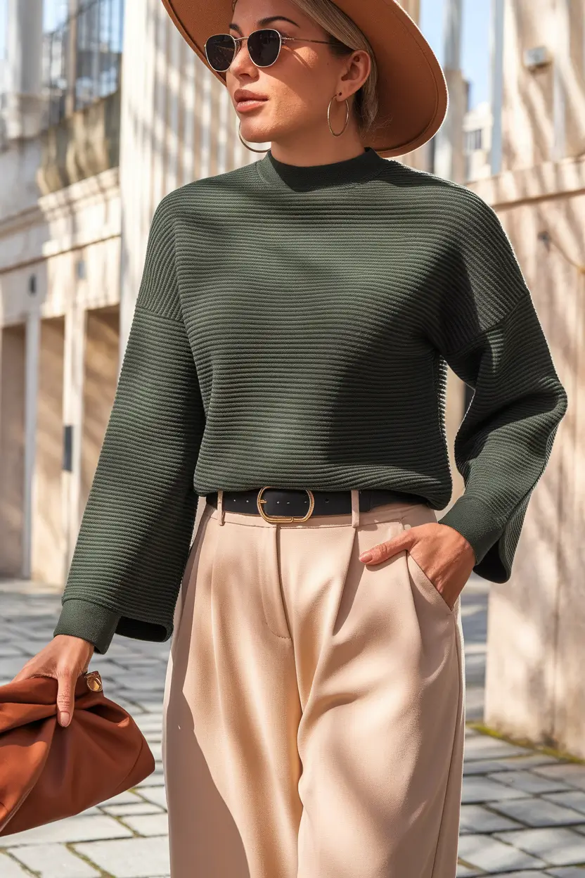 Fall 2025 casual outfits for women over 30 Modern Western Touch in Earthy Neutrals