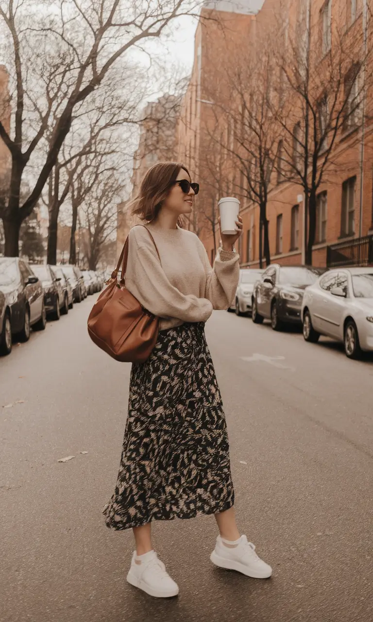 Fall 2025 outfits Ideas for Stylish Women Weekend Stroll in Knit and Flow