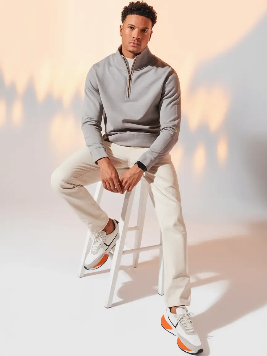 fall business casual outfits for men 2025 Sporty Clean for Active Office Days