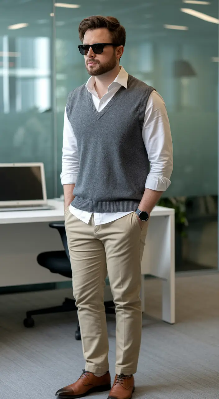 fall business casual outfits for men 2025 The Return of the Sweater Vest (And It Means Business)