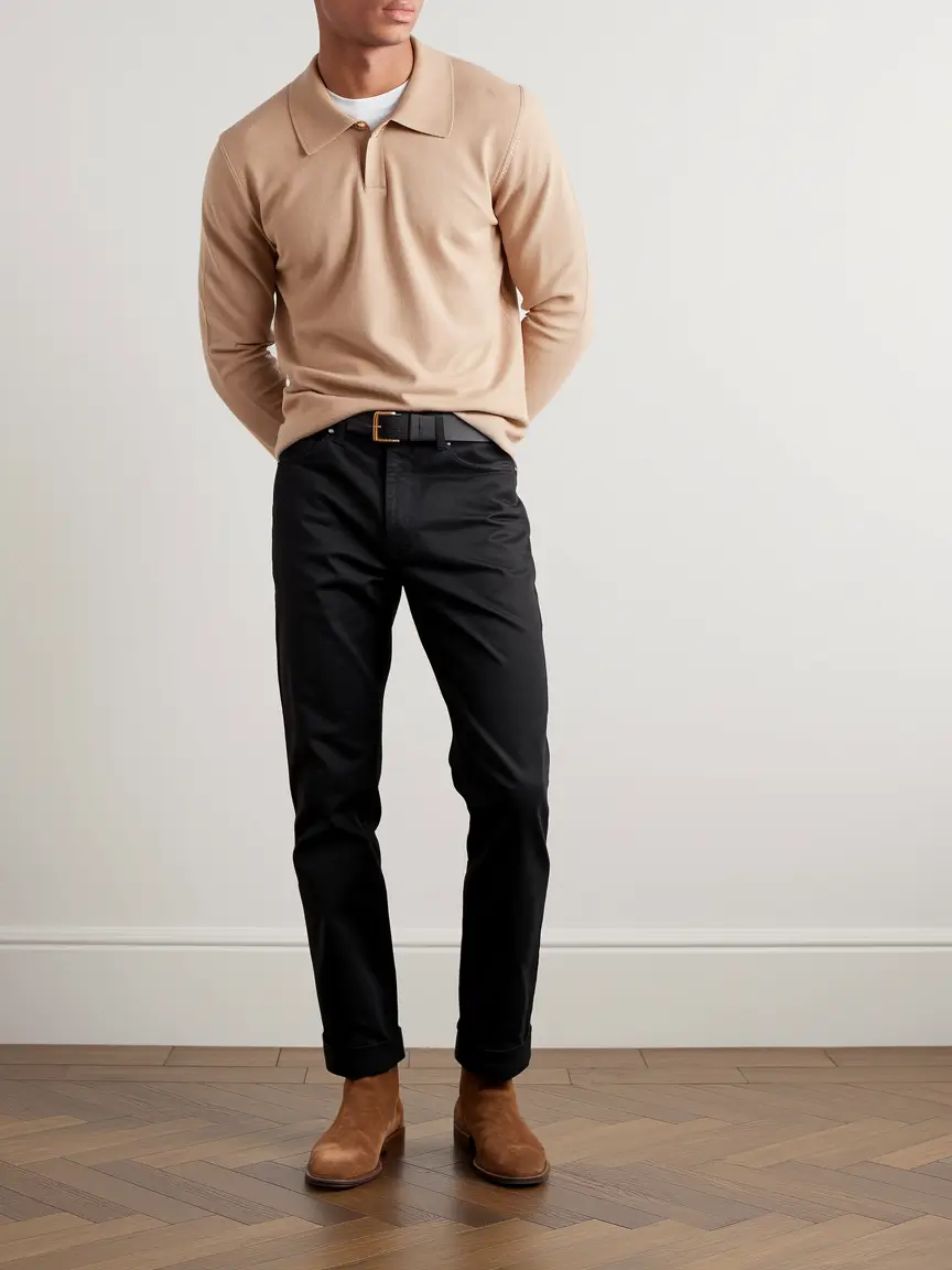 fall business casual outfits for men 2025 Polished Neutrals With Western Energy