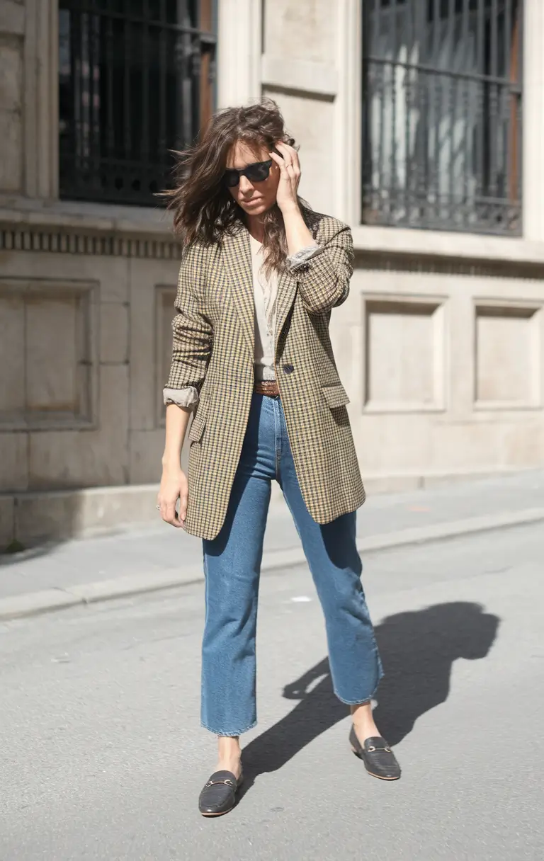 fall business casual outfits ideas 2025 Timeless Blazer Meets Casual Denim