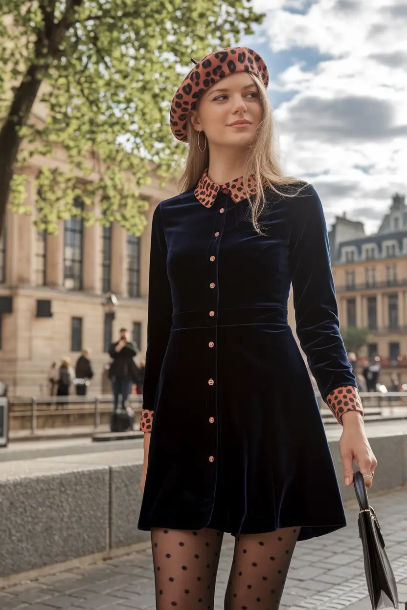 fall capsule wardrobe Parisian Play with Velvet and Prints