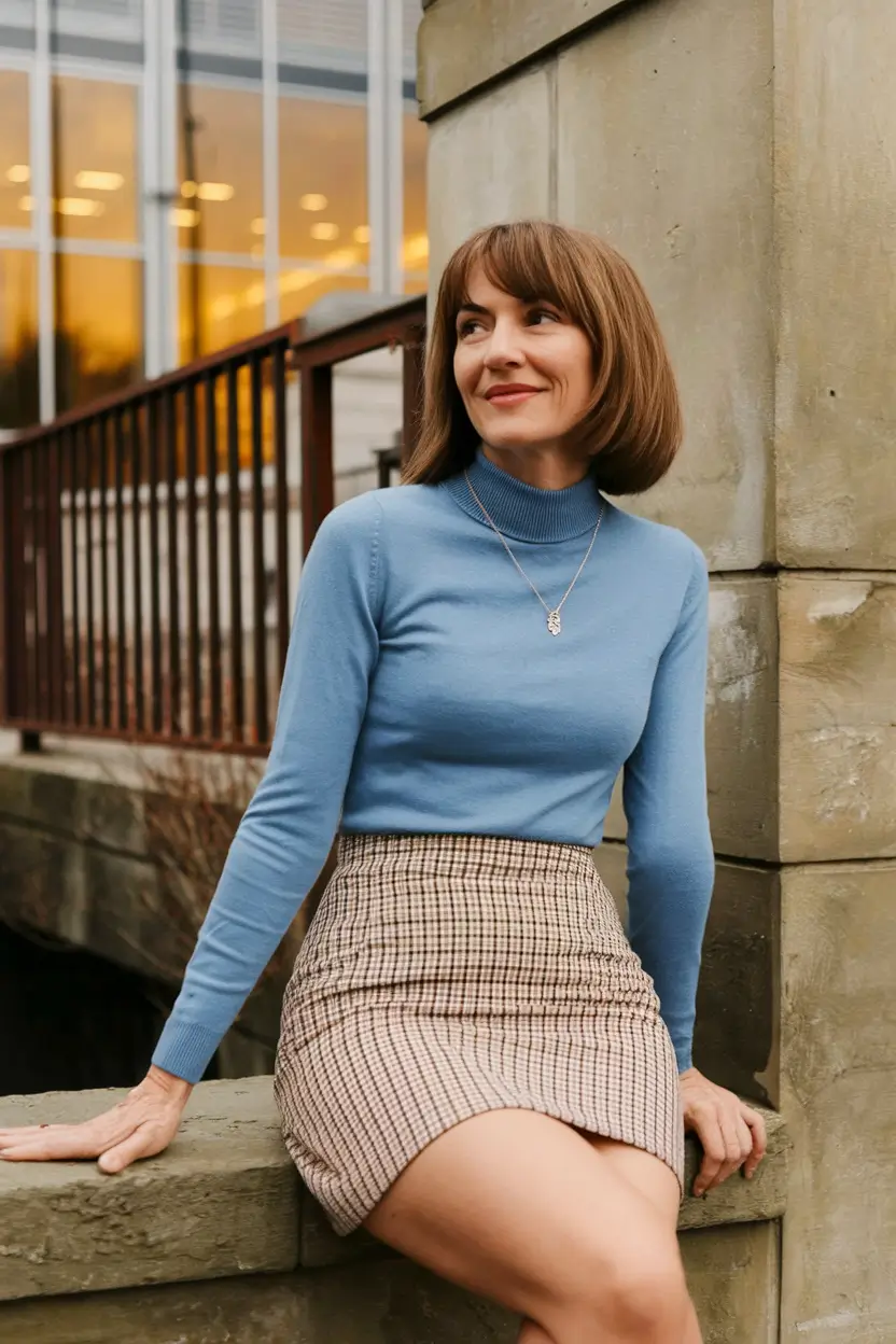 fall capsule wardrobe Sweet and Smart in Blue and Tweed
