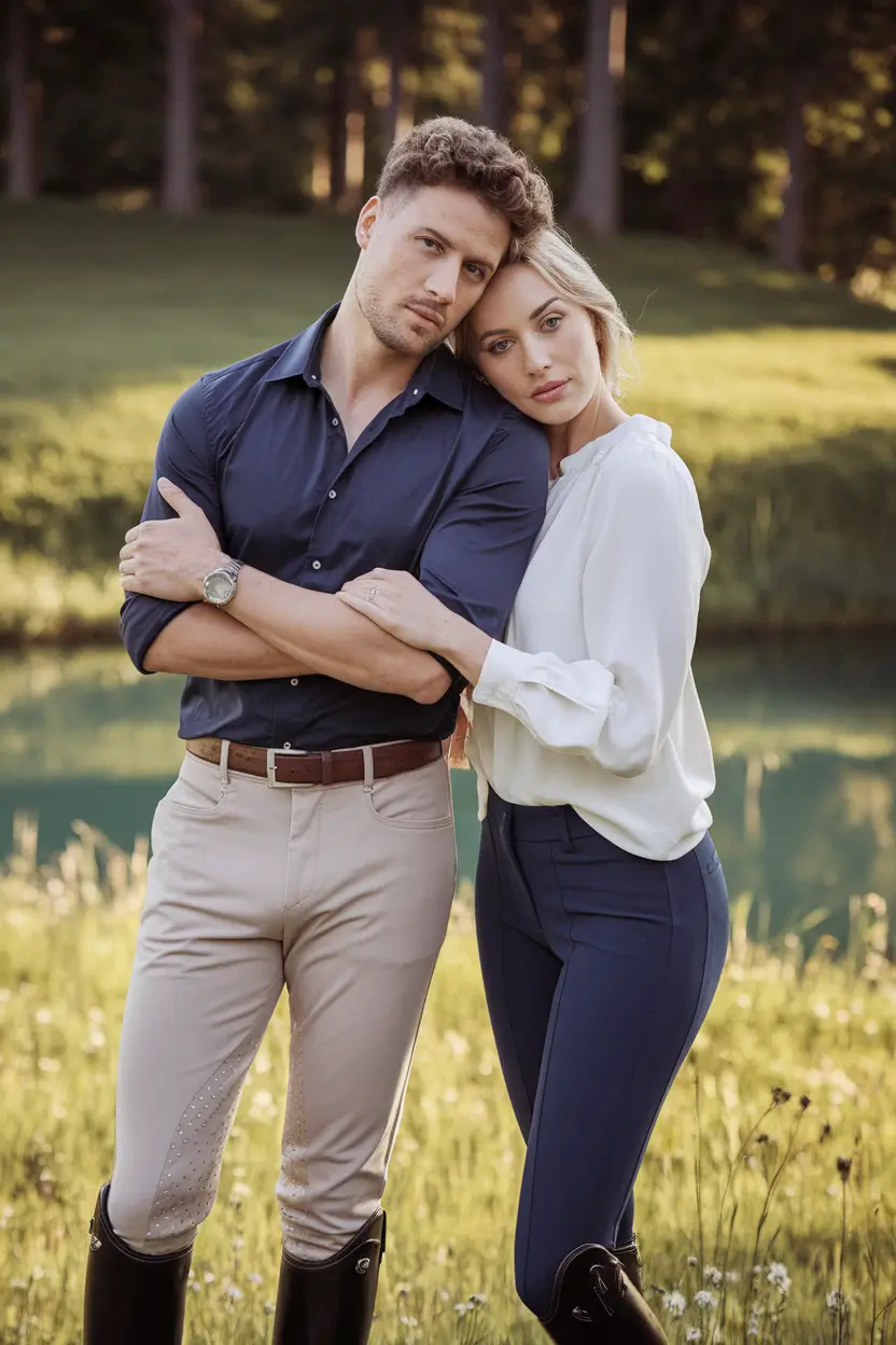 fall family pictures outfits ideas 2025 Equestrian Chic with Navy and Neutrals