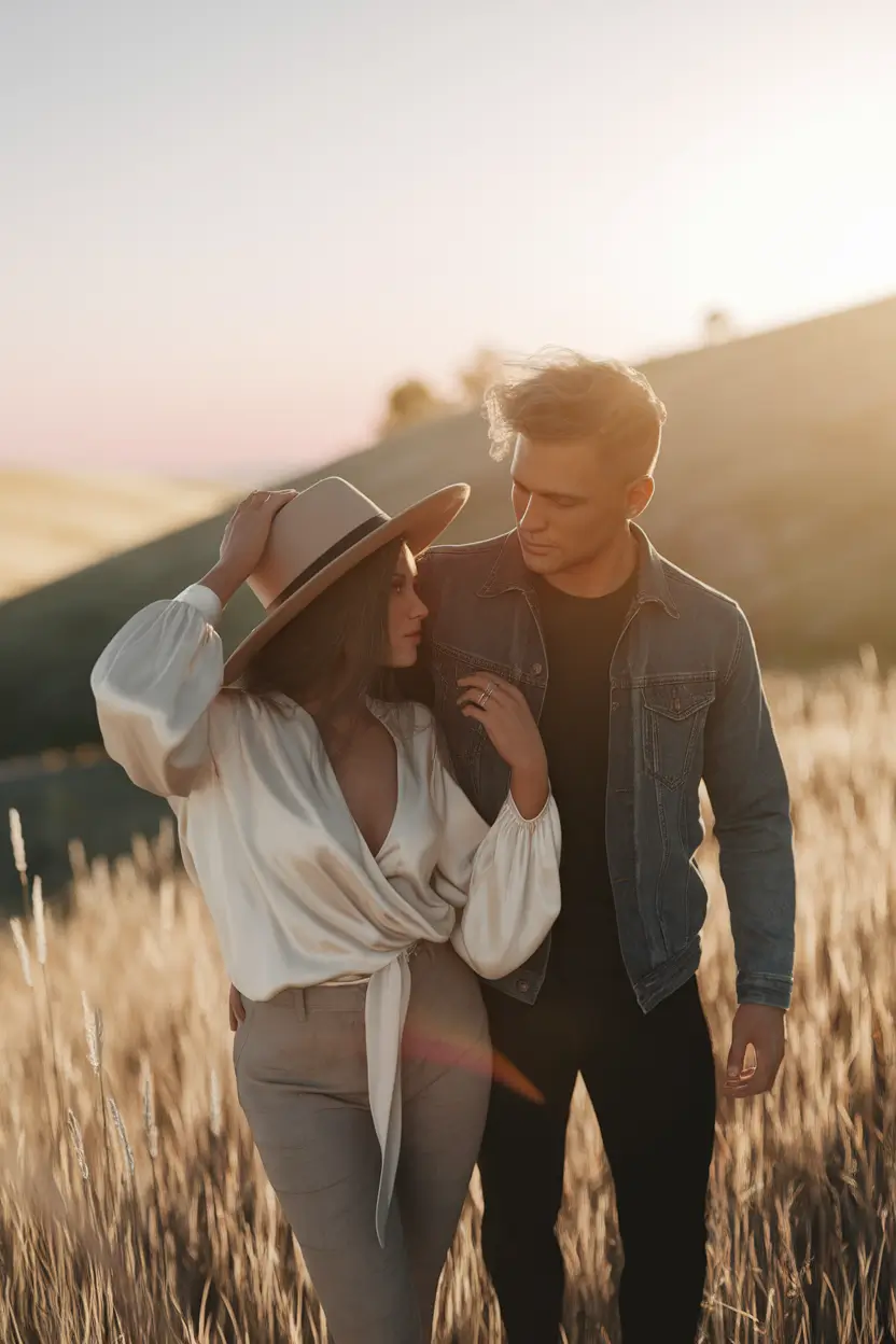fall family pictures outfits ideas 2025 Western Romance in Creams and Denim