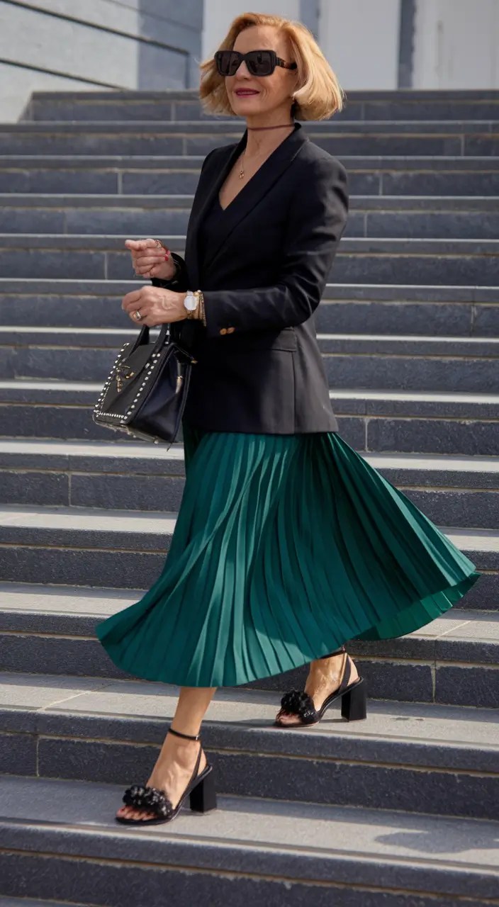 fall outfits women over 50 classy chic - Emerald Sway & Tailored Authority