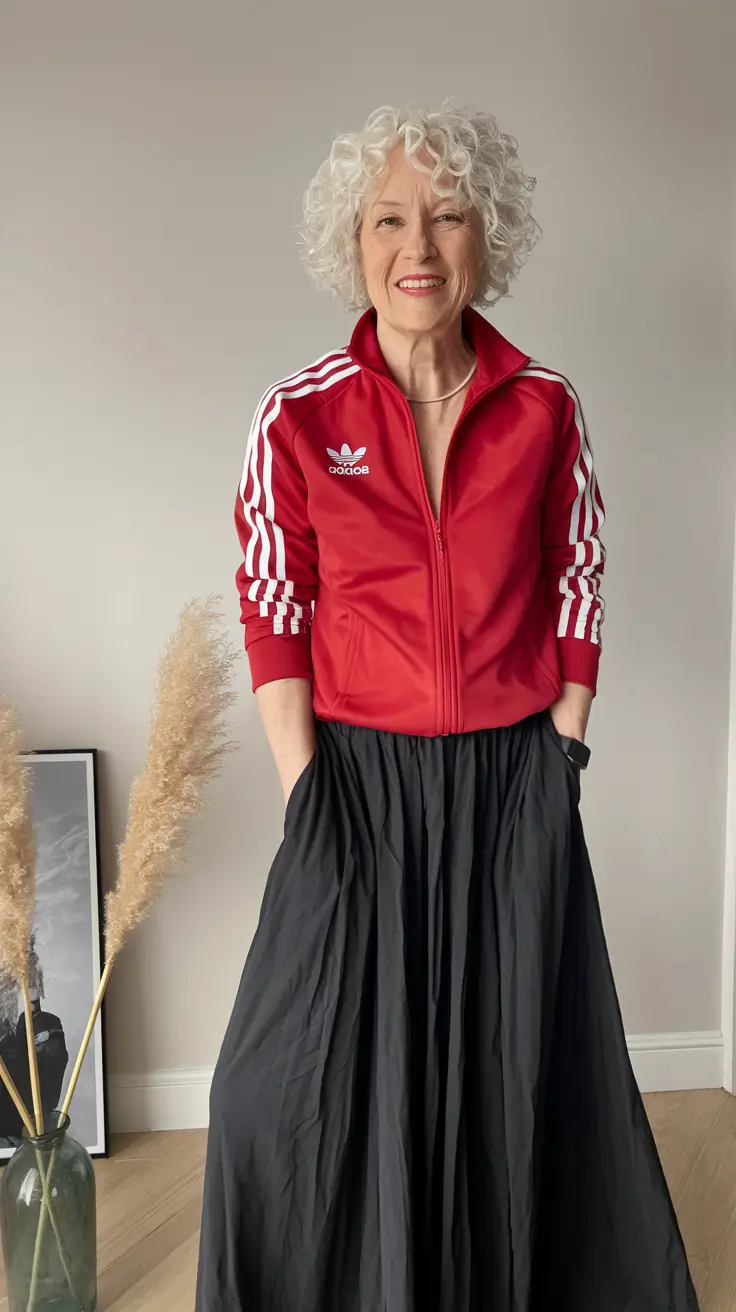 fall outfits women over 50 trendy - Sport-Chic Scarlet Remix