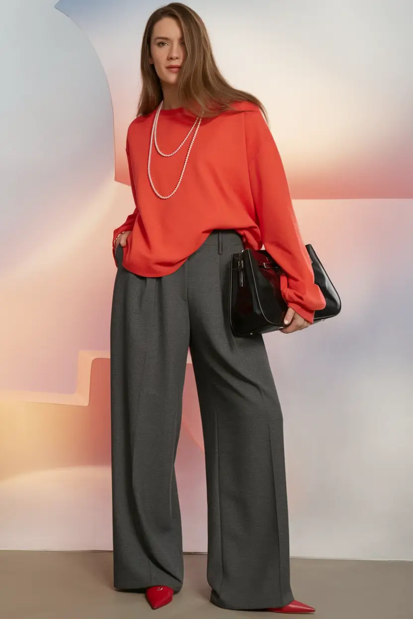 Fall outfits ideas for a fashionable 2025 lookbook+Bold Color Meets Slouchy Tailoring