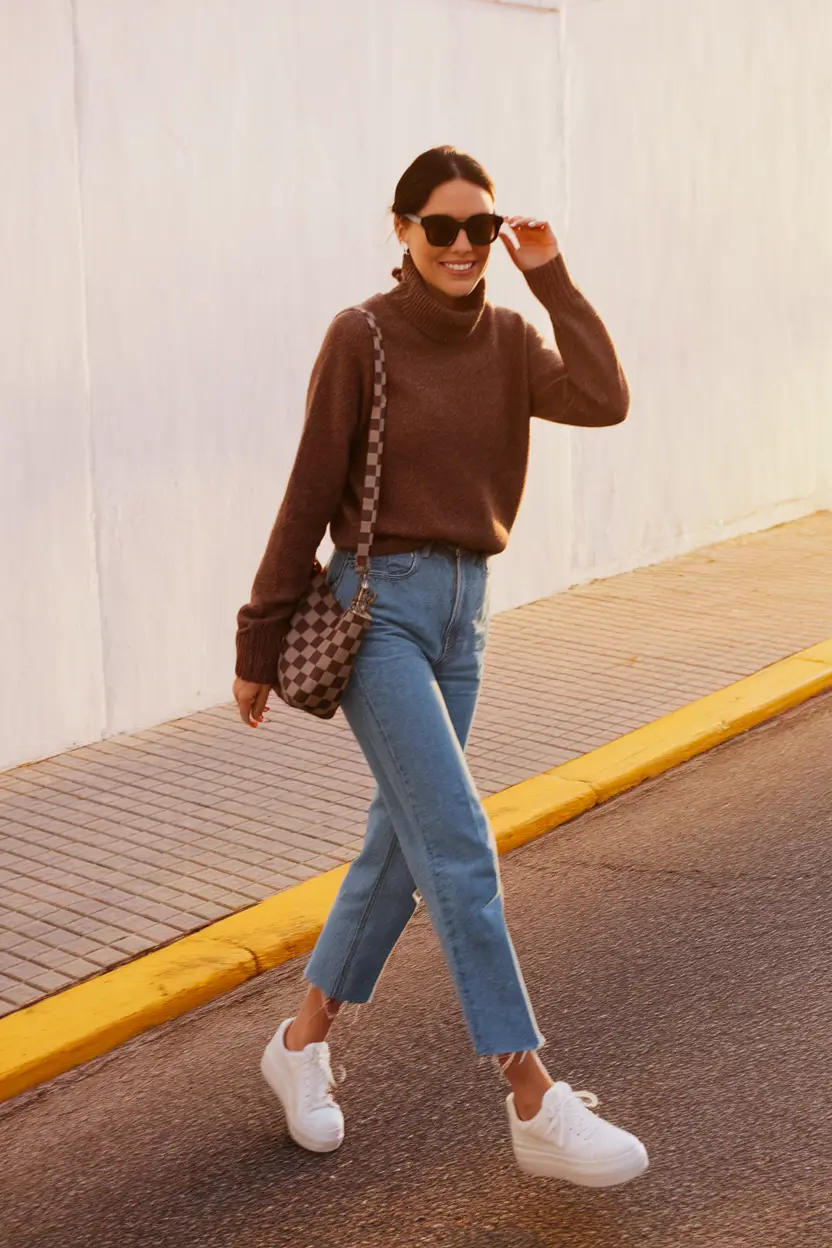 Fall outfits ideas for a fashionable 2025 lookbook+Easy Breezy Knit and Denim Combo
