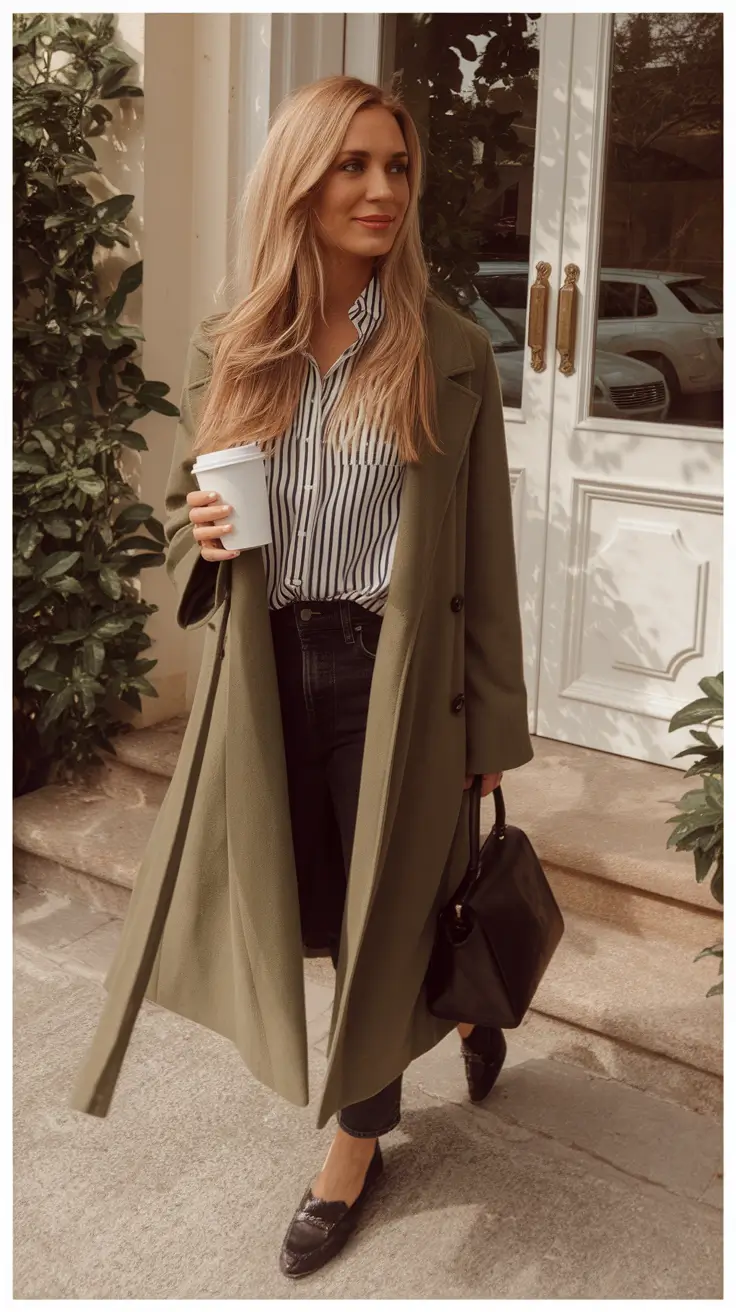 Fall outfits ideas for a fashionable 2025 lookbook+Olive Coat & Coffee Confidence