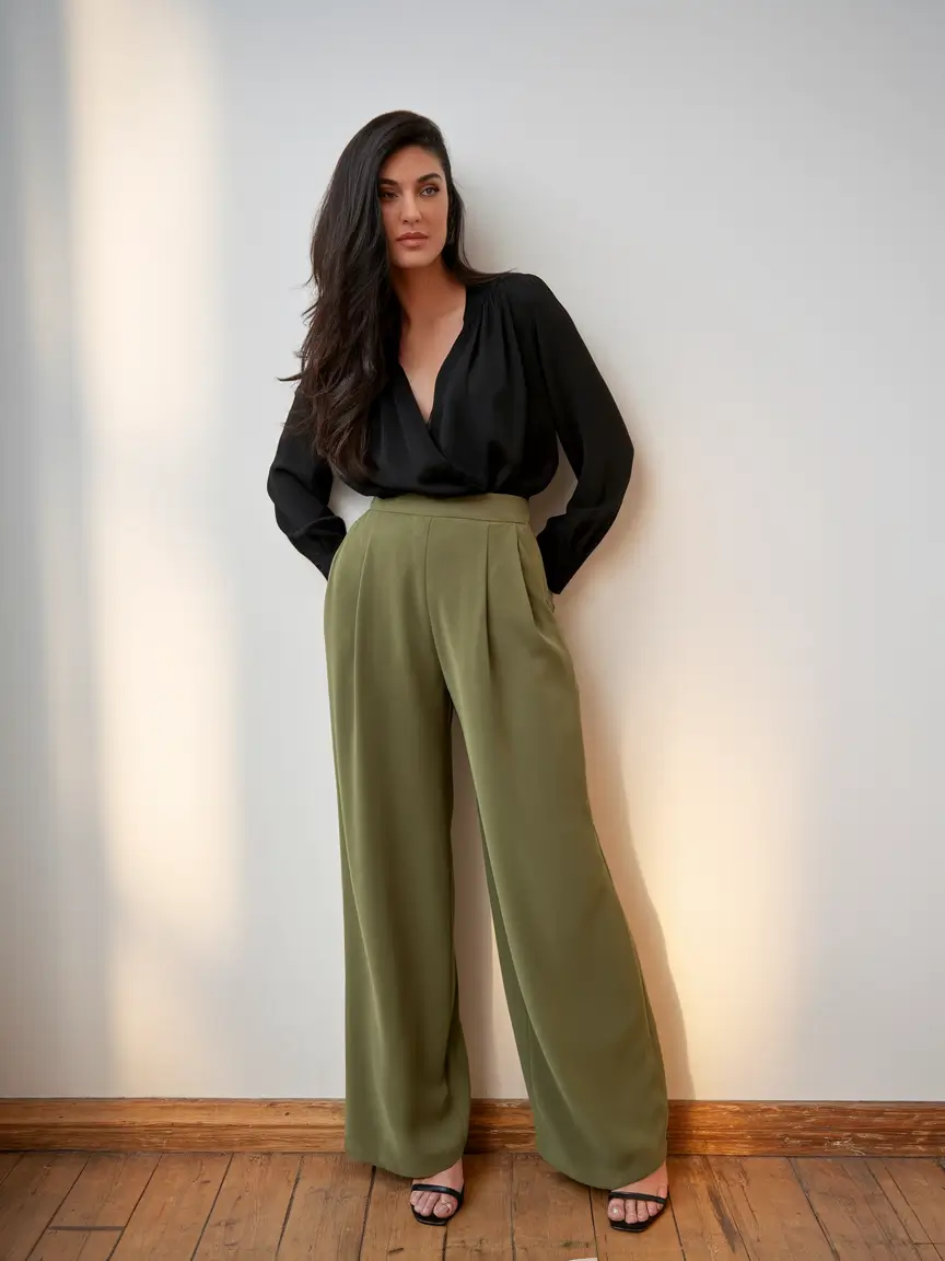 Fall outfits ideas for a fashionable 2025 lookbook+Olive Trousers and Easy Glamour