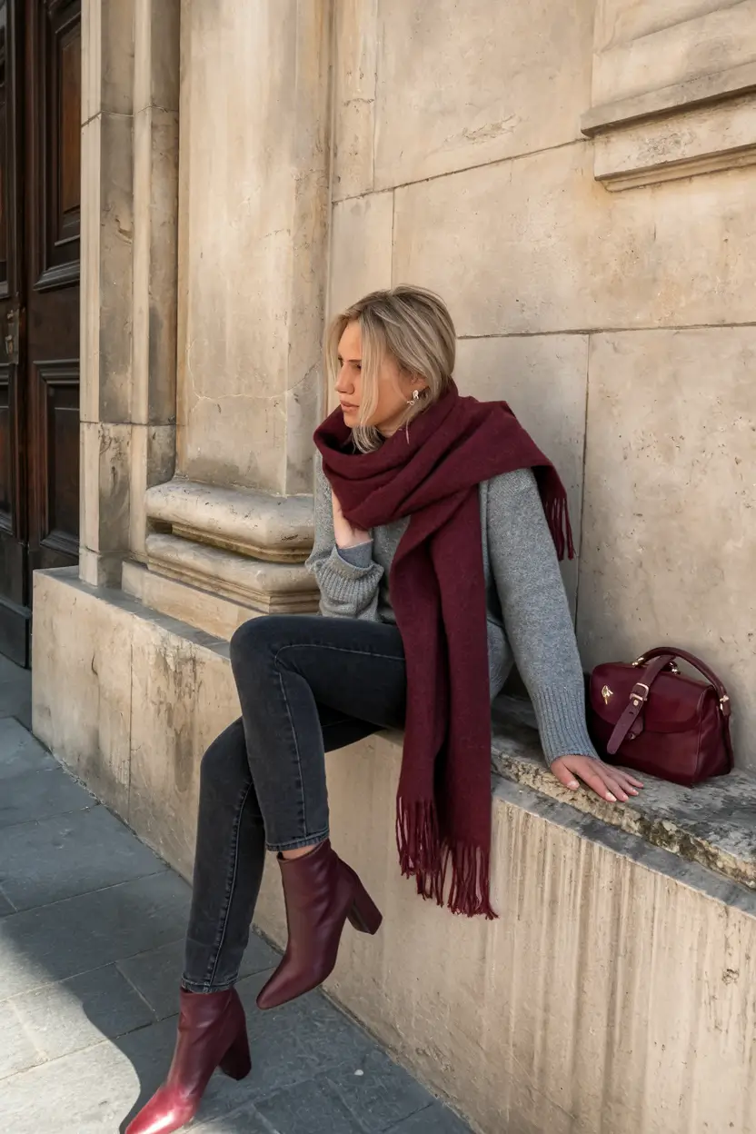 fall outfits with boots - trendy ideas 2025 Urban Burgundy Sophistication