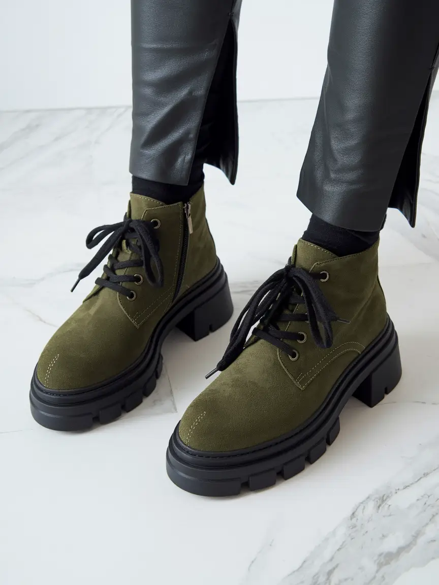 fall outfits with boots - trendy ideas 2025 Modern Grit With a Hint of Military Green