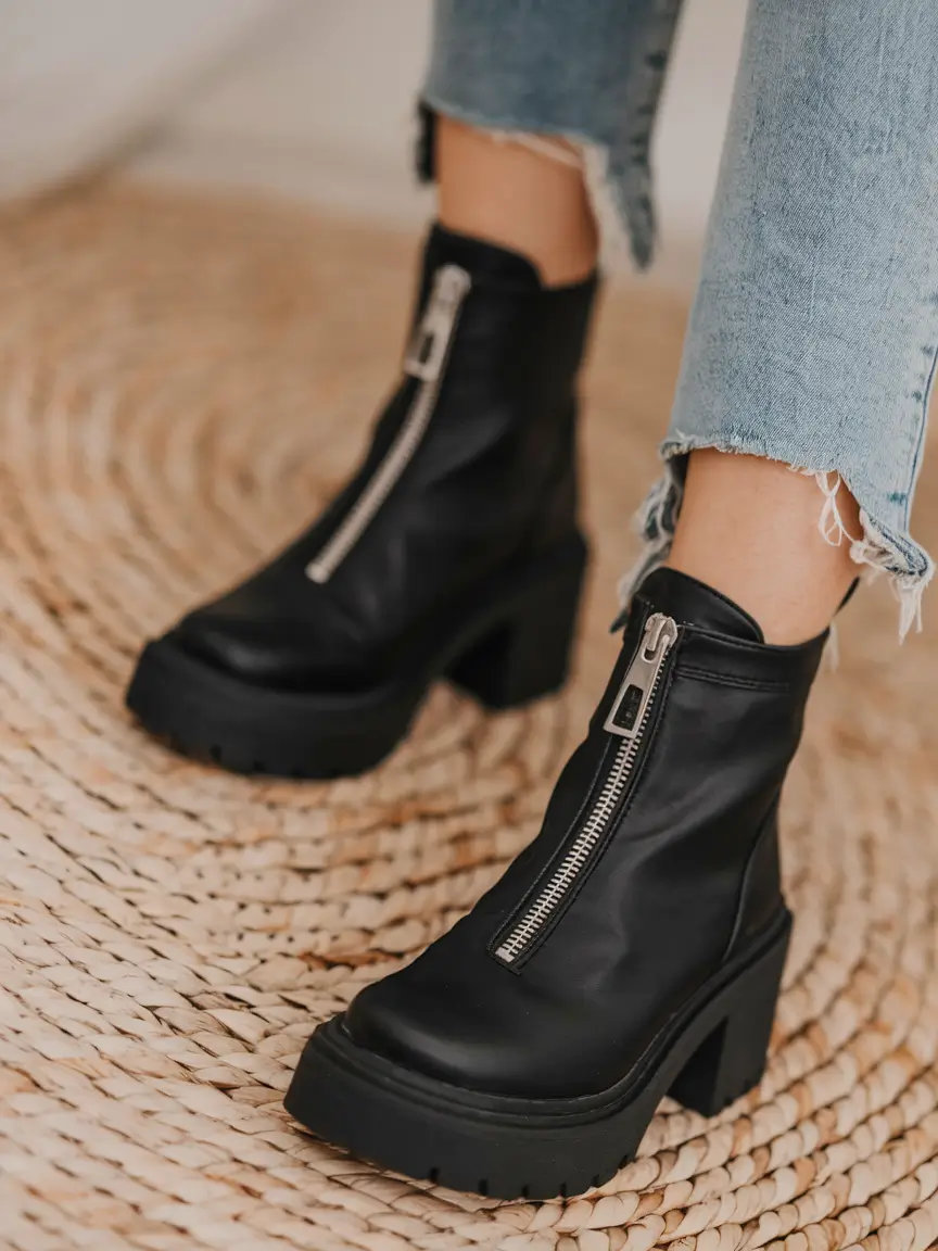 fall outfits with boots - trendy ideas 2025 Edgy Chic with a Zipped-Up Attitude