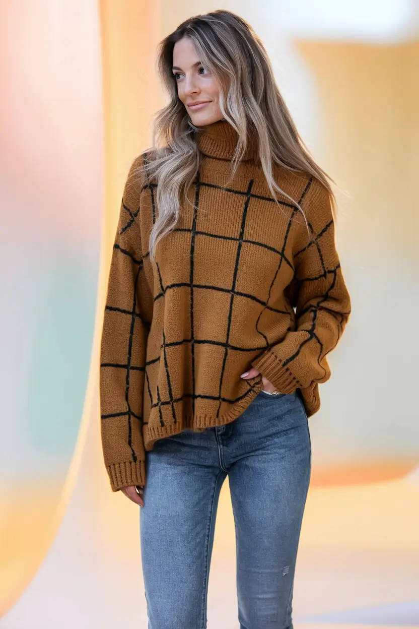 fall transition outfits ideas 2025 Toffee Turtleneck and Everyday Ease