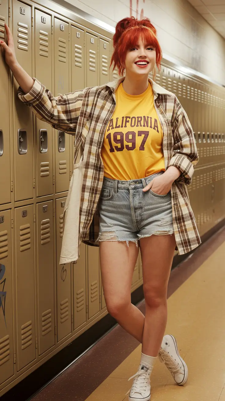 first day of school outfits 2025 Retro Varsity Layers