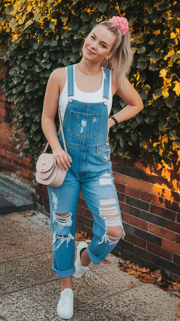 first day of school outfits 2025 Retro Denim & Tank Done Right
