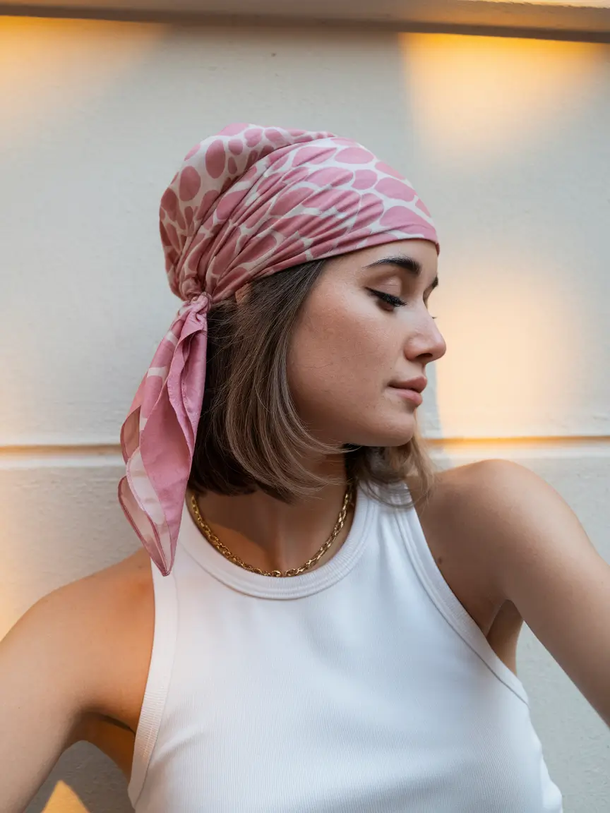 4th of july hairstyles short hair Laid-Back Bandana Wrap with Soft Bob