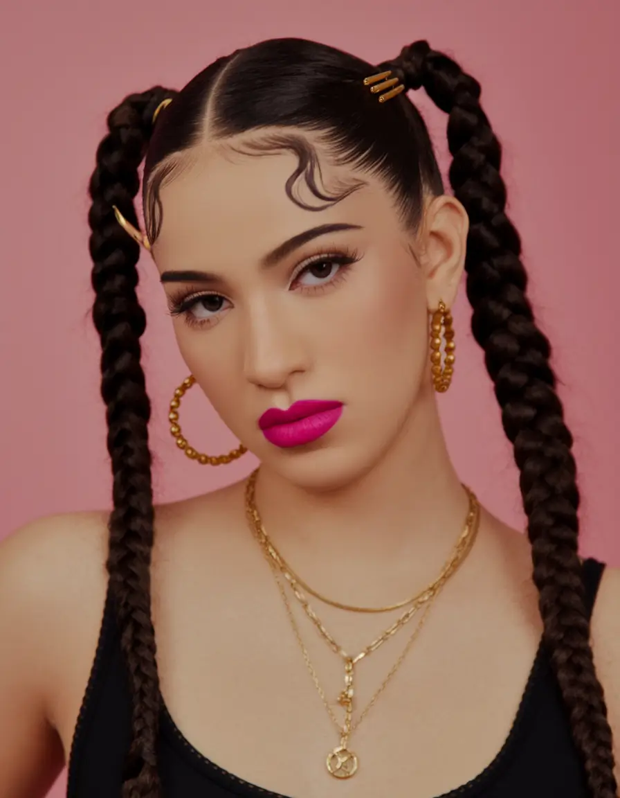 bubble braid 4th of july hairstyles Bold Bubble Braids with Slicked Baby Hairs