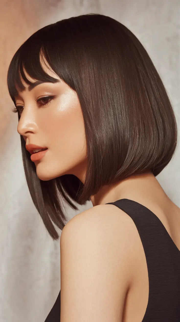 hairstyles for the 4th of july Sleek French Bob with Micro Bangs