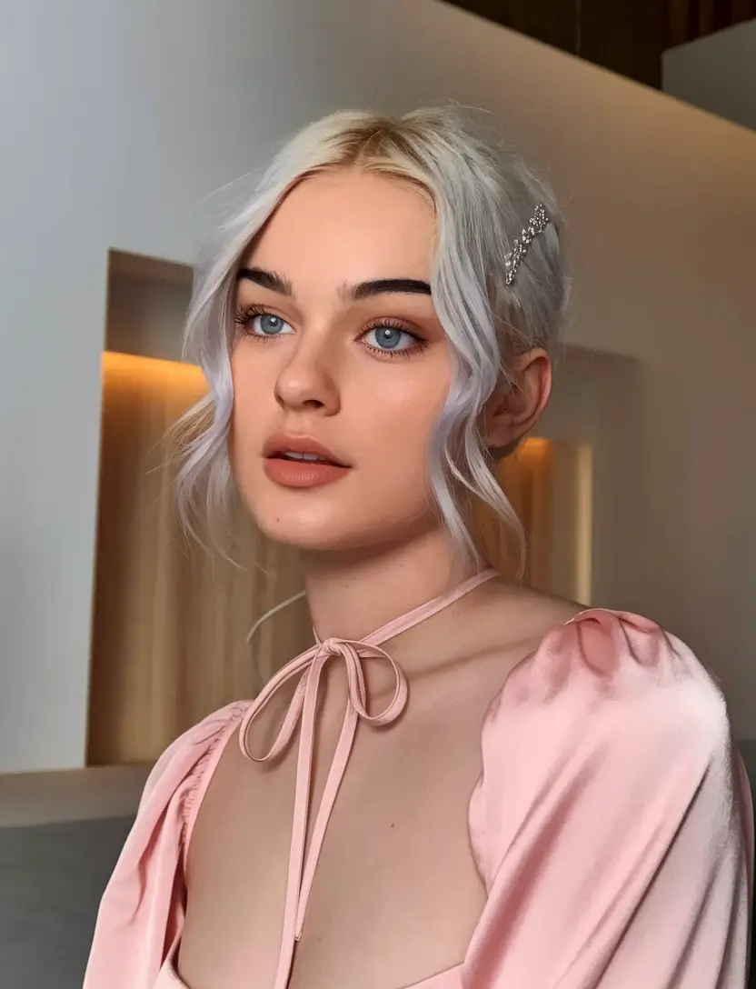 labor day hairstyles 2025 Soft Blonde Updo with Loose Face-Framing Tendrils